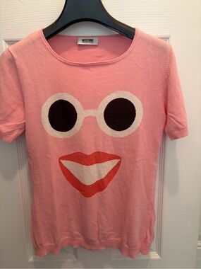 Moschino Women Pink Graphic Short-Sleeve Top